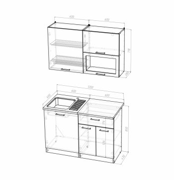 Кухонный гарнитур Кира лайт 1200 мм (Герда) в Серове - serov.mebel-e96.ru