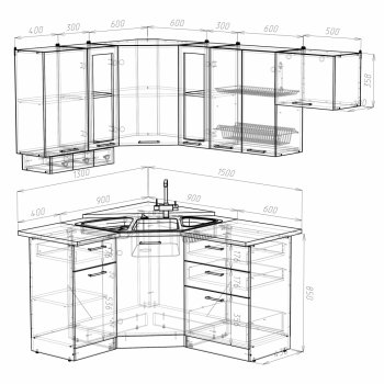 Кухонный гарнитур Кира литл 1300х2000 мм (Герда) в Серове - serov.mebel-e96.ru