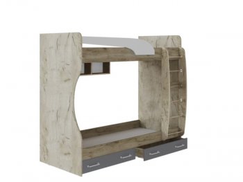 Кровать двухъярусная Колибри Лофт крафт серый (Текс) в Серове - serov.mebel-e96.ru