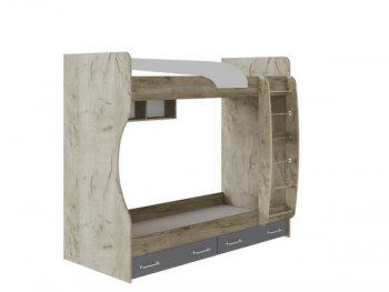 Кровать двухъярусная Колибри Лофт крафт серый (Текс) в Серове - serov.mebel-e96.ru