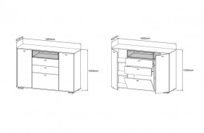 Комод ЛАНС К303, Дуб бунратти, белый/Белый (ДСВ) в Серове - serov.mebel-e96.ru