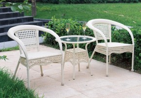 Комплект садовой мебели (стул RC16/стол RT 206) бело-бежевый в Серове - serov.mebel-e96.ru