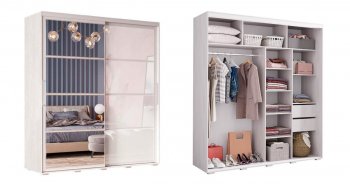 Шкаф-купе Крафт-6 белый гладкий 2000 мм (БТС) в Серове - serov.mebel-e96.ru