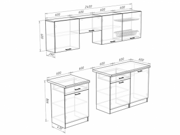 Кухонный гарнитур 2400 мм Кремона (Росток) в Серове - serov.mebel-e96.ru