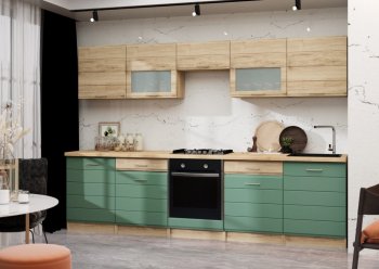 Кухонный гарнитур 3000 мм Кремона фисташка (Росток) в Серове - serov.mebel-e96.ru