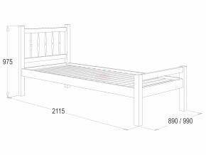 Кровать-10 одинарная с фигурными спинками из массива (800*2000) в Серове - serov.mebel-e96.ru