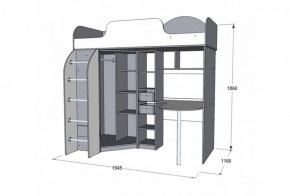 Кровать 2-х ярусная Омега 18 (Кровать-чердак) 800*1900 в Серове - serov.mebel-e96.ru