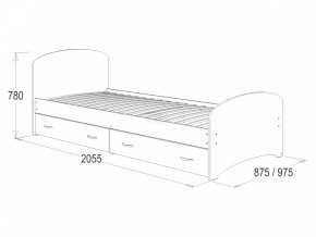 Кровать-6 одинарная с 2-мя ящиками (800*2000) в Серове - serov.mebel-e96.ru