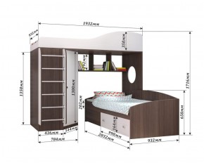 Кровать-чердак Кадет 2 с металлической лестницей в Серове - serov.mebel-e96.ru