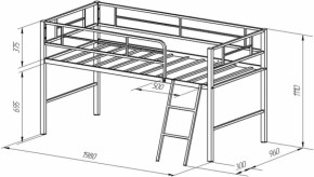 Кровать-чердак Севилья-Я-Мини (Голубой) в Серове - serov.mebel-e96.ru