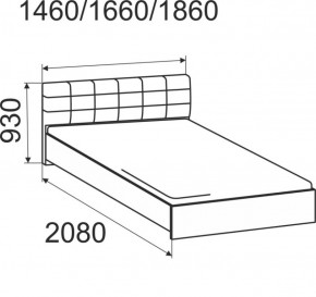 Кровать интерьерная Лита с латами 1400*2000 в Серове - serov.mebel-e96.ru