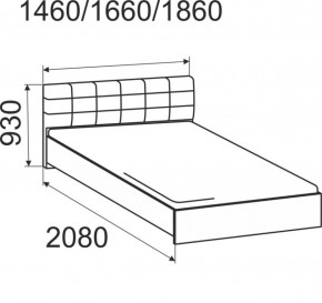 Кровать интерьерная Лита с латами 1600*2000 в Серове - serov.mebel-e96.ru