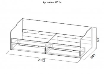 Кровать КР-1 ясень анкор (СВ) в Серове - serov.mebel-e96.ru