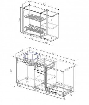 Кухонный гарнитур Антрацит 1600 в Серове - serov.mebel-e96.ru