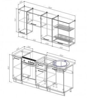 Кухонный гарнитур Антрацит 1800 в Серове - serov.mebel-e96.ru