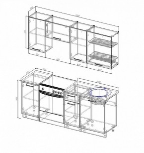 Кухонный гарнитур Антрацит 2000 в Серове - serov.mebel-e96.ru