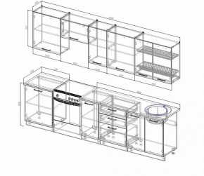 Кухонный гарнитур Антрацит 3000 в Серове - serov.mebel-e96.ru