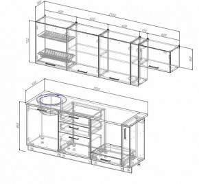 Кухонный гарнитур Лофт 2550 в Серове - serov.mebel-e96.ru