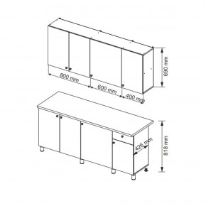 Кухонный гарнитур POINT 1800 мм (Гор) в Серове - serov.mebel-e96.ru