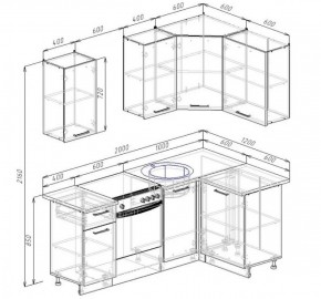 Кухонный гарнитур угловой Жемчуг 2000х1200 в Серове - serov.mebel-e96.ru