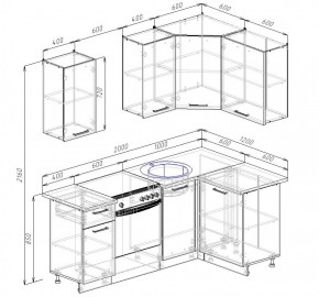 Кухонный гарнитур угловой Вегас 2000*1200 в Серове - serov.mebel-e96.ru