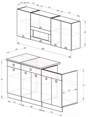 Кухонный гарнитур Виола 1600 мм (Зарон) в Серове - serov.mebel-e96.ru