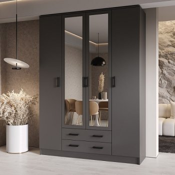 Шкаф Квадро 1600 мм Графит (Эра) в Серове - serov.mebel-e96.ru