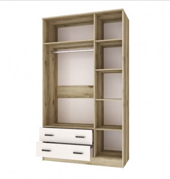 Шкаф Лагуна с антресолью делано/белый (Текс) в Серове - serov.mebel-e96.ru