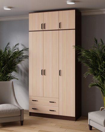 Шкаф Лагуна с антресолью венге/дуб (Текс) в Серове - serov.mebel-e96.ru