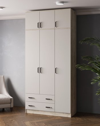 Шкаф Лагуна с антресолью крафт серый/кашемир (Текс) в Серове - serov.mebel-e96.ru