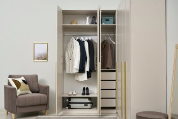 Гардеробная/шкаф 2200*1706 мм Ларго №3 Кашемир (Миф) в Серове - serov.mebel-e96.ru