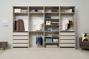 Гардеробная/шкаф 3200 мм Ларго №2 открытая Кашемир (Миф) в Серове - serov.mebel-e96.ru