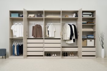 Гардеробная/шкаф 4000 мм Ларго №4 Кашемир (Миф) в Серове - serov.mebel-e96.ru