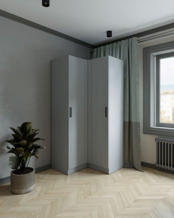 Шкаф угловой Ларс (угол прямой), Серый камень (Микон) в Серове - serov.mebel-e96.ru