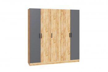 Шкаф 2000 мм Ларс без зеркал, крафт/графит (Микон) в Серове - serov.mebel-e96.ru