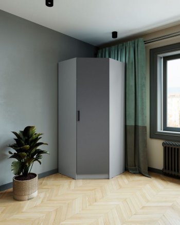 Шкаф угловой Ларс (угол скос), Серый камень/графит (Микон) в Серове - serov.mebel-e96.ru