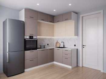 Кухонный гарнитур угловой Латте 2200*1700 мм (Санвут) в Серове - serov.mebel-e96.ru