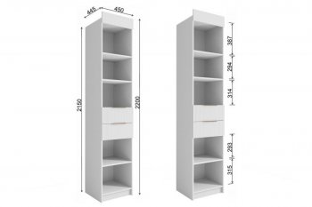 Стеллаж Лавис с ящиками СД 450.1/2 белый софт (ДСВ) в Серове - serov.mebel-e96.ru