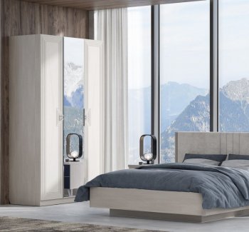 Шкаф распашной 1400 мм Лежер ШК-3103 холст белый (СанТан) в Серове - serov.mebel-e96.ru