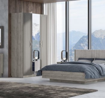 Кровать 1600 мм Лежер КР-311-16-16 дуб серый/велюр Missoni 18 (Сантан) в Серове - serov.mebel-e96.ru