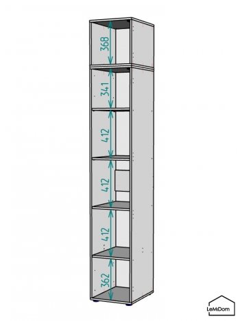 Шкаф с антресолью 400 мм Linnea MHR-1A-2 2450х400х510 (Графит-М 11.1.25) в Серове - serov.mebel-e96.ru