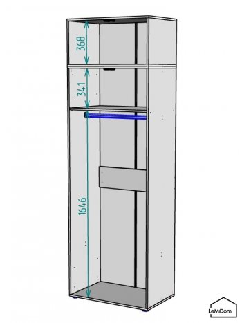Шкаф с антресолью 800 мм Linnea MHR-2A-1 2450х800х510 (Графит-М 11.1.25) в Серове - serov.mebel-e96.ru