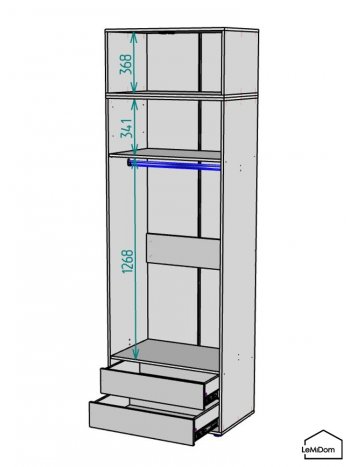 Шкаф с антресолью 800 мм Linnea MHR-2A-3 2450х800х510 (ДВ-М 11.1.25) в Серове - serov.mebel-e96.ru