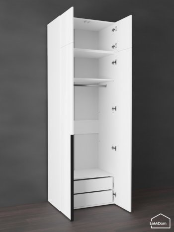 Шкаф с антресолью 800 мм Linnea MHR-2A-3 2450х800х510 (Белый-М 11.1.1) в Серове - serov.mebel-e96.ru