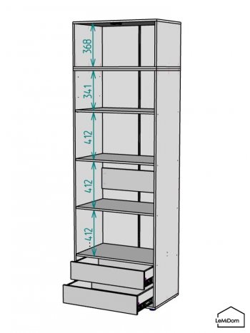 Шкаф с антресолью 800 мм Linnea MHR-2A-4 2450х800х510 (Графит-М 11.1.25) в Серове - serov.mebel-e96.ru