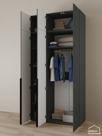 Шкаф с антресолью 1200 мм Linnea MHR-3A-1 2450х1200х510 (Графит-М 11.1.25) в Серове - serov.mebel-e96.ru
