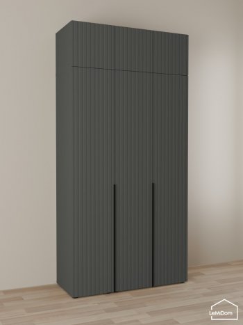 Шкаф с антресолью 1200 мм Linnea MHR-3A-1 2450х1200х510 (Графит-М 11.1.25) в Серове - serov.mebel-e96.ru