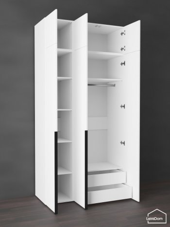 Шкаф с антресолью 1200 мм Linnea MHR-3A-2 2450х1200х510 (Белый-М 11.1.2) в Серове - serov.mebel-e96.ru