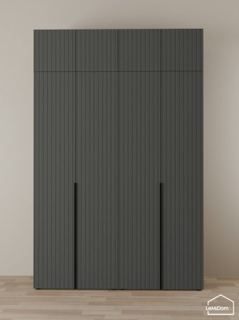 Шкаф с антресолью 1600 мм Linnea MHR-4A-1 2450х1600х510 (Графит-М 11.1.25) в Серове - serov.mebel-e96.ru
