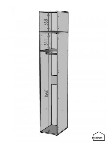 Шкаф с антресолью 400 мм Linnea MHR-1A-1 2450х400х510 (Графит-М 11.1.25) в Серове - serov.mebel-e96.ru